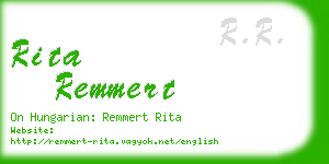 rita remmert business card
